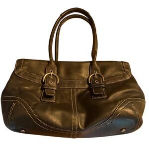 Coach Handbag/Purse "Hampton Soho Flap Satchel, 9636 Black Leather, Y2K, Vintage